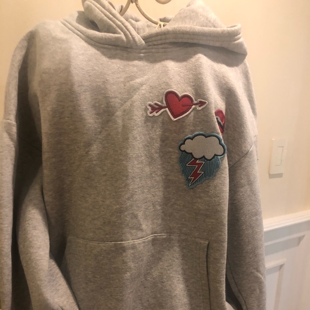 H&M grey logo hoodie